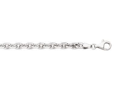 Armband Aus Forçat-maschen Mit 6 MM Diamant, 21 Cm, 925er Silber, Rhodiniert - Standard Bild - 1