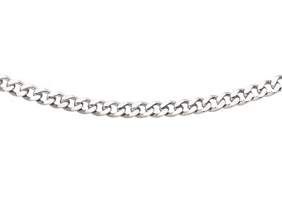 Halskette Aus 4-seitigem Platinband, 6 Mm, 55 Cm, 925er Silber, Rhodiniert