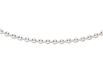 Halskette Aus Hohlen Kaffeebohnen 4mm, 45 Cm, 925er Silber, Rhodinier T - Standard Bild - 1