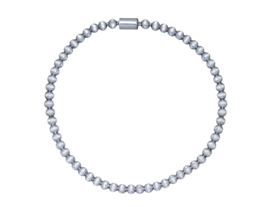 Armband Kugeln 3 Mm, Elastisch 55 Mm, Silber 925 Rhodiniert