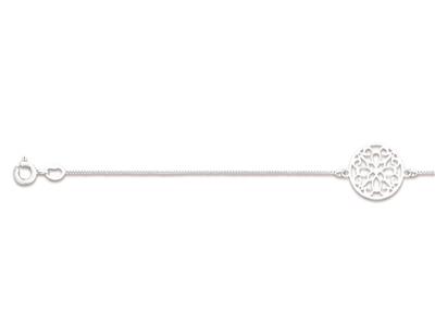 Armband Durchbrochene Blumen 14 Mm, 17-19 Cm, 925er Silber, Rhodiniert
