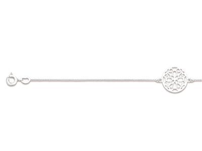 Armband Durchbrochene Blumen 14 Mm,17-19 Cm, 925er Silber, Rhodiniert