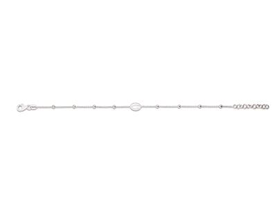 Armband Wundertätige Jungfrau An Einer Kette Mit 6 Kugeln, 16-18,5 Cm, 925er Silber, Rhodiniert