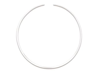 Halsband Rigide Ouvert Plat 3,7 Mm, 40 Cm, Silber 925 Rhodiniert - Standard Bild - 1
