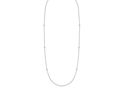 Sautoir-kette Tennis Cz, Popcorn-kette 1,6 Mm, 90 Cm, 925er Silber Rhodiniert