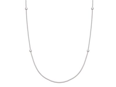 Sautoir-kette Tennis Cz, Popcorn-kette 1,6 Mm, 90 Cm, 925er Silber Rhodiniert - Standard Bild - 2