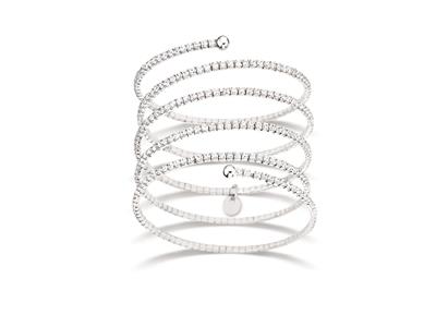 Armband Boa 5 Windungen 2,2 Mm, Zirkoniumoxide, Silber 925 Rhodiniert