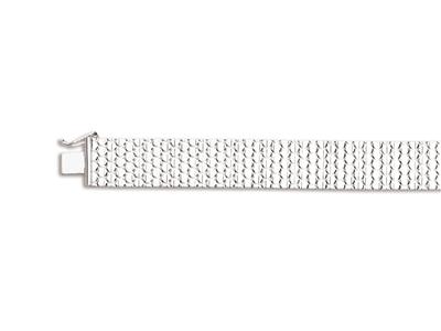 Polnisches Armband 13 Mm, 19 Cm, 925er Silber, Rhodiniert