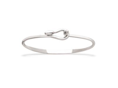 Armband Jonc Serpent 2,5 Mm, 60 X 50 Mm, 925er Silber, Rhodiniert