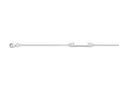 Armband Linie Zirkoniumoxide 28 X 4mm, 19 Cm, Silber 925 Rhodiniert