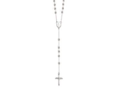 Rosenkranz Kugeln 4 Mm, 60 Cm, Silber 925 Rhodiniert