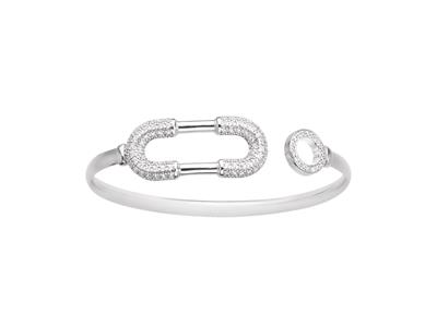 Armband Mit Zirkonia-oxid, 58 X 48 Mm, 925er Silber, Rh