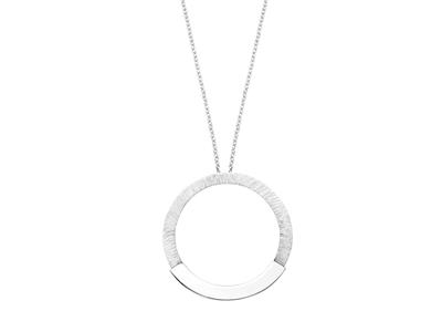 Halskette Mit Kreismotiv 30 MM An Kette, 38+5 Cm, Silber 925 Rh - Standard Bild - 1