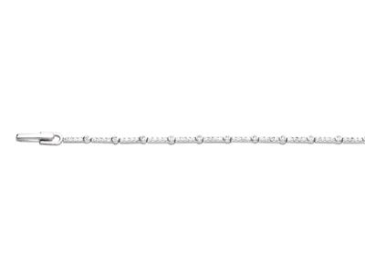 Linienarmband, Mit Runden Kristallen Besetzt, 18,50 Cm, Silber 925 Rh - Standard Bild - 1