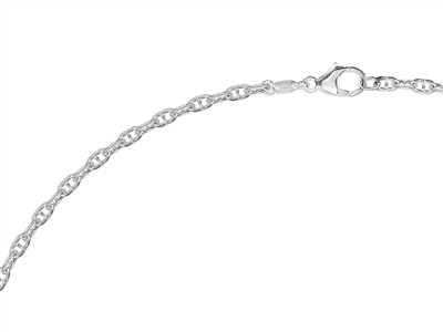 Coll Mailles Marines Alt 1/3 Oxydes De Z. Ag 925 43cm Msq - Standard Bild - 3