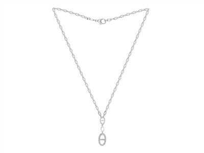 Coll Mailles Marines Chute Oxydes De Z. Ag 925 43cm Msq - Standard Bild - 2