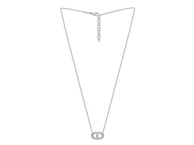 Coll Maille Marine 15x10mm Oxydes De Z. Ag 925 Passive 42+3cm Msq - Standard Bild - 2