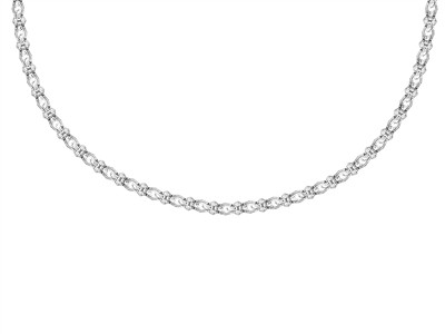 Coll Resille Oxydes De Z. Blancs Ag 925 Passive 48+5cm Msq Pds  Tot = 13,65gm - Standard Bild - 1