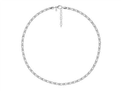 Coll Resille Oxydes De Z. Blancs Ag 925 Passive 48+5cm Msq Pds  Tot = 13,65gm - Standard Bild - 3