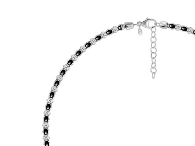 Coll Resille Oxydes De Z. Noirs Ag 925 Passive 48+5cm Msq Pds  Tot =13,65gm - Standard Bild - 3