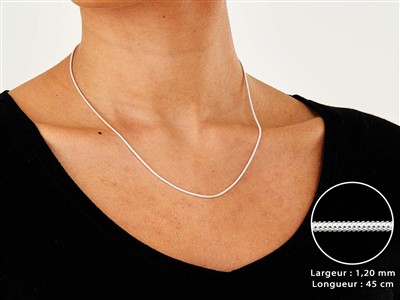 Schlangenkette Rund 1,2 Mm, 45 Cm, Silber 925 - Standard Bild - 3