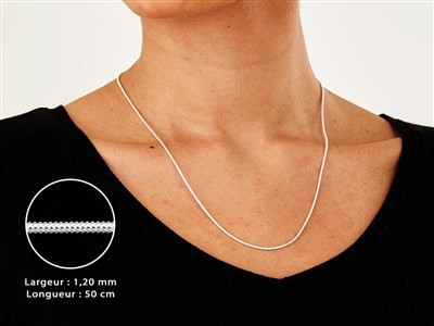 Schlangenkette Rund 1,2 Mm, 50 Cm, Silber 925 - Standard Bild - 3