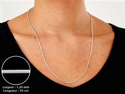 Schlangenkette Rund 1,2 Mm, 55 Cm, Silber 925 - Standard Bild - 3