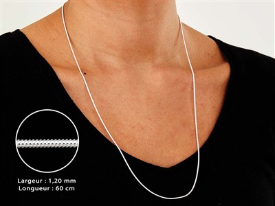 Schlangen-gliederkette Rund 1,2 Mm,60 Cm, Silber 925 - Standard Bild - 6