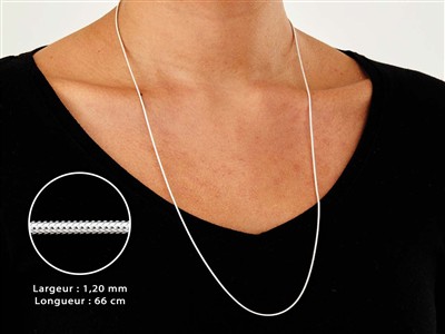 Schlangen-gliederkette Rund 1,2 Mm,66 Cm, 925 Silber - Standard Bild - 3