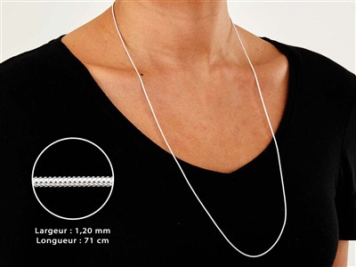 Schlangen-gliederkette Rund 1,2 Mm,71 Cm, 925er Silber - Standard Bild - 3