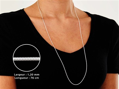 Schlangenkette Rund 1,2 Mm, 76 Cm, 925er Silber - Standard Bild - 3