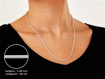 Schlangenkette Rund 1,4 Mm, 50 Cm, 925er Silber - Standard Bild - 3