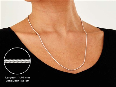 Schlangen-gliederkette Rund 1,4 Mm,55 Cm, Silber 925 - Standard Bild - 3