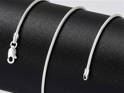 Schlangen-gliederkette Rund 1,4 Mm,55 Cm, Silber 925 - Standard Bild - 4