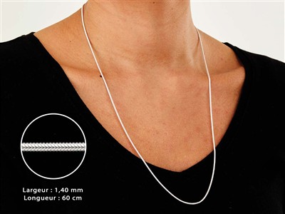 Schlangen-gliederkette Rund 1,4 Mm,60 Cm, Silber 925 - Standard Bild - 3
