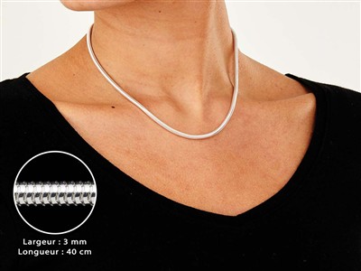 Schlangenkette Rund 3 Mm, 40 Cm, Silber 925 - Standard Bild - 3