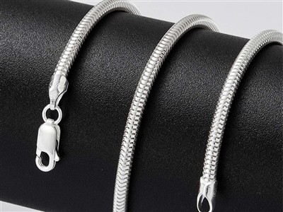 Schlangenkette Rund 3 Mm, 40 Cm, Silber 925 - Standard Bild - 5