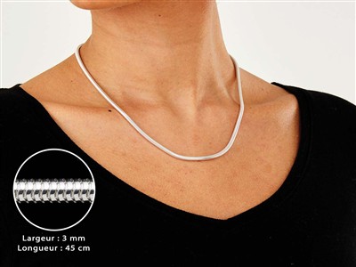 Schlangenkette Rund 3 Mm, 45 Cm, Silber 925 - Standard Bild - 3