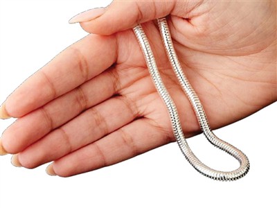 Schlangenkette Rund 5 Mm, 40 Cm, Silber 925 - Standard Bild - 4