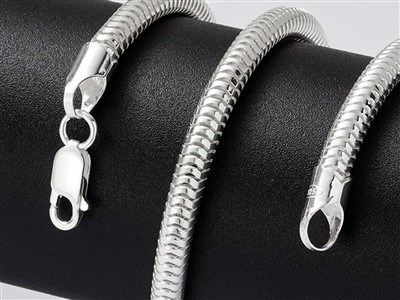 Schlangenkette Rund 5 Mm, 40 Cm, Silber 925 - Standard Bild - 5
