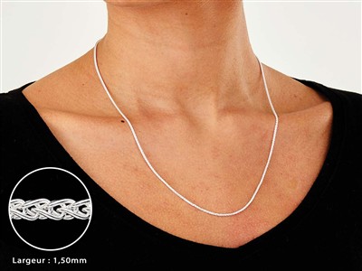 Palmkernkette 1,5 Mm, 50 Cm, Silber925 - Standard Bild - 3