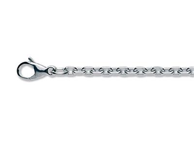 Kette Aus Diamantgeschnittenem Jaseron-mesh, Quadratisch 2,30 Mm, 45 Cm, Silber 925 Punzierung - Standard Bild - 1