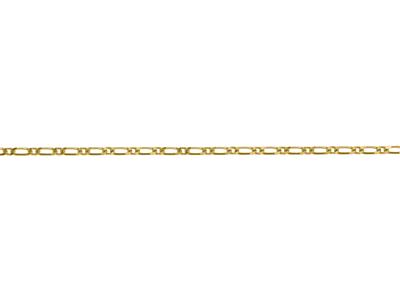 Figaro-kette Mit Alternierenden Maschen 1/1,4-seitig, 2,55 Mm, Vergoldet 3 Mikron - Standard Bild - 1