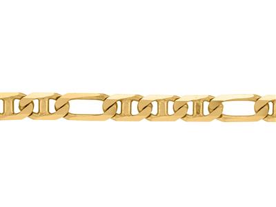 Kette Aus Abwechselnd Geschlagenen Marineketten 1/3, 3,30 Mm, 18k Gelbgold. Ref.00316 - Standard Bild - 2