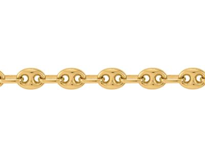 Kette Aus Massivem Kaffeebohnengeflecht4 Mm, 18k Gelbgold. Ref. 00229 - Standard Bild - 2