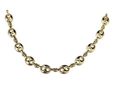 Fantasie Gliederkette Kaffeebohnenkette, 18k Gelbgold 3n - Standard Bild - 2