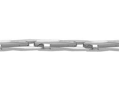 Massive Epi-maschenkette Mit Diamantbesatz, 1,90 Mm, 18k Weißgold, Rhodiniert. Ref.20042 - Standard Bild - 2