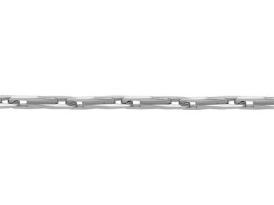 Massive Epi-maschenkette Mit Diamantbesatz, 1,90 Mm, 18k Weißgold, Rhodiniert. Ref.20042 - Standard Bild - 3