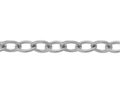 Kette Netz Runde Ankerkette Leicht 0,90 Mm, 18k Weissgold Pd 13. Ref. 00875 - Standard Bild - 2