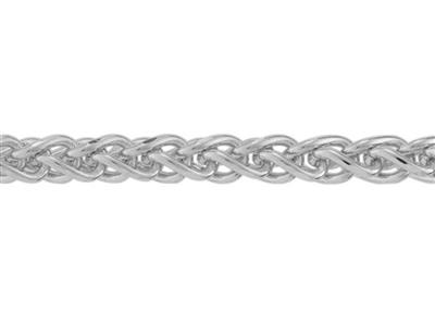 Massiv Und Diamantierte Palmier-gliederkette 1,20 Mm, 18 Karat Weigold, Rhodiniert. Ref. 20036